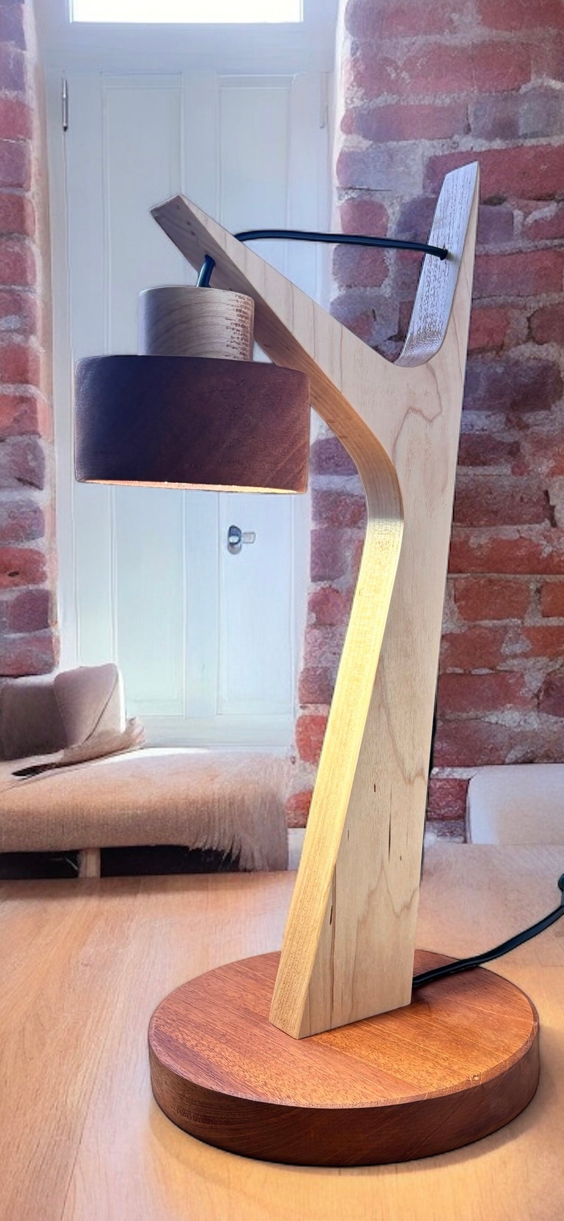 Mahogany and Maple Lamp