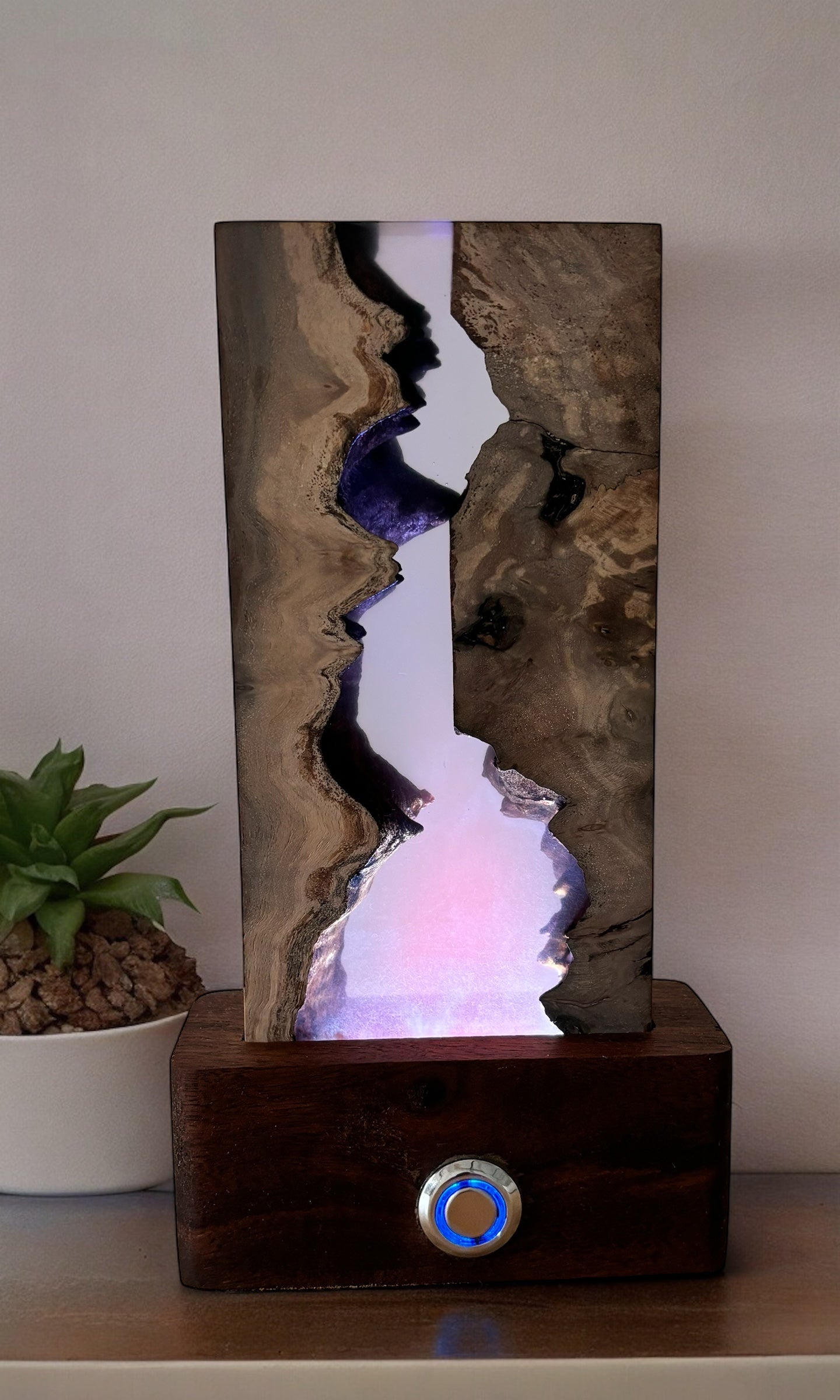 Wood and Epoxy Decorative Light